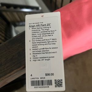 Lulu lemon align legging 25” - never worn